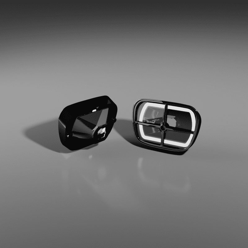 1969 1973 Pontiac Firebird Parking Lights Black Pair White Halo Render Square V1 1