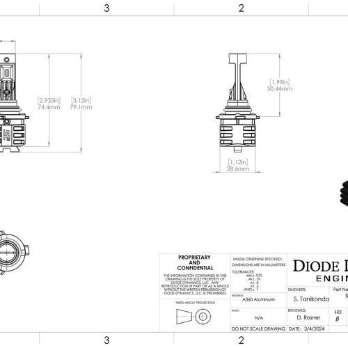 9006 sl2 white dimensional drawing